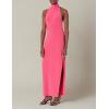 Norma Kamali Women’s Halter Turtle Side Slit Gown