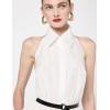 Norma Kamali Womens Hi Low Nk Halter Flared Dress(Snow White)