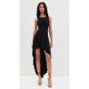Norma Kamali Women’s High-Low Sleeveless X Gown(Black)