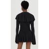 Norma Kamali Women’s Long Sleeve Deep V Ruffle Mini Dress(Black)
