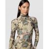Norma Kamali Women’s Long Sleeve Turtle Fishtail Gown(Autumn Leaves)