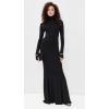 Norma Kamali Women’s Long Sleeve Turtle Fishtail Gown(Black)