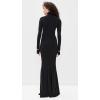 Norma Kamali Women’s Long Sleeve Turtle Fishtail Gown(Black)