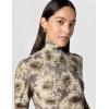 Norma Kamali Women’s Long Sleeve Turtle Fishtail Gown(Fall Flowers)