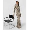 Norma Kamali Women’s Long Sleeve Turtle Fishtail Gown(Fall Flowers)