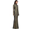 Norma Kamali Women’s Long Sleeve Turtle Fishtail Gown(Python)