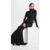 Norma Kamali Women’s Long Sleeve Turtle Fishtail Gown(Woven Pinstripe)