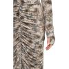 Norma Kamali Womens Long Sleeve V Neck Shirred Front Dress to Knee(Fall Flowers)
