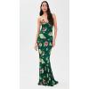 Norma Kamali Women’s Low Back Slip Fishtail Gown(Floral Green Multi)