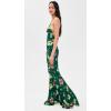 Norma Kamali Women’s Low Back Slip Fishtail Gown(Floral Green Multi)