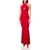 Norma Kamali Women’s Cross Halter Fishtail Gown (25)(Tiger Red)