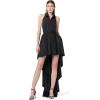 Norma Kamali Womens Hi Low Nk Halter Flared Dress(Black)