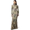 Norma Kamali Women’s Long Sleeve Turtle Fishtail Gown(Autumn Leaves)