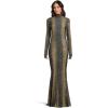 Norma Kamali Women’s Long Sleeve Turtle Fishtail Gown(Python)