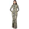 Norma Kamali Women’s Long Sleeve Turtle Fishtail Gown(Trees)
