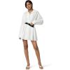 Norma Kamali Women’s Super Oversized Bf Nk Shirt Flared Mini Dress(Snow White)