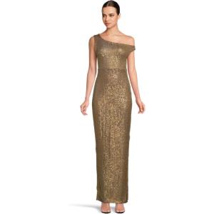 Norma Kamali Women’s Drop Shoulder Fitted Gown with Side Slit(Bronze)
