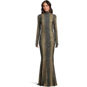 Norma Kamali Women’s Long Sleeve Turtle Fishtail Gown(Python)
