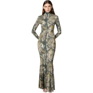 Norma Kamali Women’s Long Sleeve Turtle Fishtail Gown(Trees)