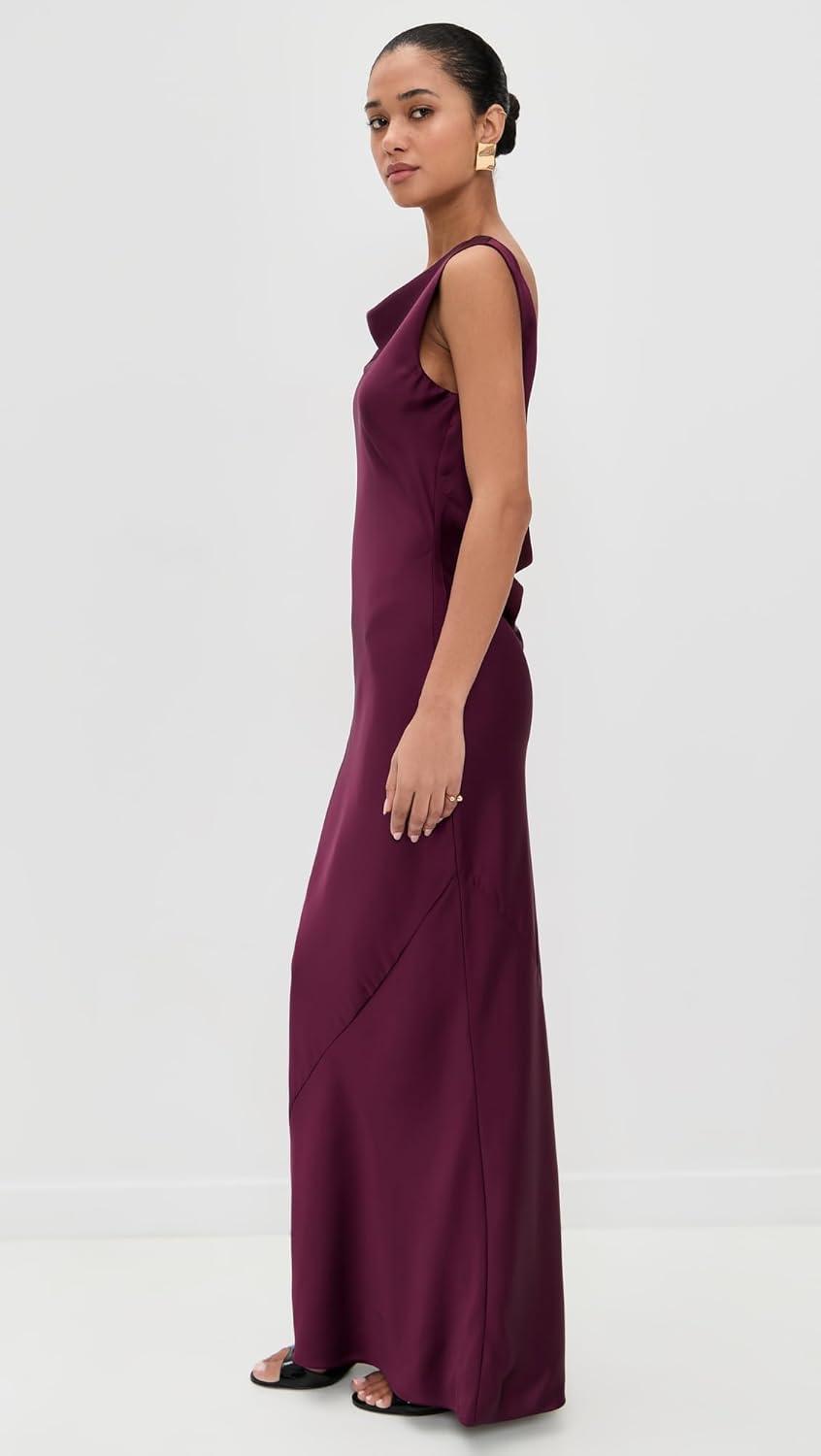 imageNorma Kamali Womens Sleeveless Low Back Drape GownPlum