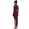 Norma Kamali Women’s Long Sleeve Turtle Neck Side Drape Gown (25)(Plum)