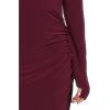 Norma Kamali Women’s Long Sleeve Turtle Neck Side Drape Gown (25)(Plum)