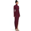 Norma Kamali Women’s Long Sleeve Turtle Neck Side Drape Gown (25)(Plum)