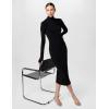 Norma Kamali Womens Long Sleeve Turtleneck Dress to Midcalf(Black)