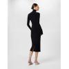 Norma Kamali Womens Long Sleeve Turtleneck Dress to Midcalf(Black)