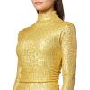 Norma Kamali Womens Long Sleeve Turtleneck Pickleball Dress(Asparagus)