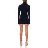 Norma Kamali Womens Long Sleeve Turtleneck Pickleball Dress(Midnight)