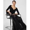 Norma Kamali Women’s Off Shoulder Sweetheart Combo Flared Gown(Black/Black Mesh)