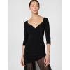 Norma Kamali Women’s Off Shoulder Sweetheart Combo Flared Gown(Black/Black Mesh)
