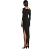 Norma Kamali Womens Off Shoulder Sweetheart Side Drape Gown(Black)