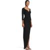 Norma Kamali Womens Off Shoulder Sweetheart Side Drape Gown(Black)