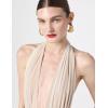 Norma Kamali Womens Ruffle Halter Mini Dress(Snow White/Nude)