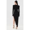 Norma Kamali Women’s Shoulder Pad V Neck Side Drape Gown(Black)