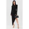 Norma Kamali Women’s Shoulder Pad V Neck Side Drape Gown(Black)