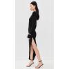 Norma Kamali Women’s Shoulder Pad V Neck Side Drape Gown(Black)