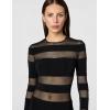 Norma Kamali Womens Spliced Long Sleeve Flared Gown W/Mesh Skirt(Black/Black Mesh)