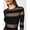 Norma Kamali Womens Spliced Long Sleeve Flared Gown W/Mesh Skirt(Black/Black Mesh)