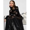 Norma Kamali Womens Spliced Long Sleeve Flared Gown W/Mesh Skirt(Black/Black Mesh)