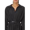 Norma Kamali Womens Super Oversized Bf Nk Shirt Flared Mini Dress(Black)