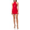 Norma Kamali Womens Cross Halter Pickleball Dress(Tiger Red)