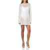 Norma Kamali Women’s Long Sleeve Crewneck Mini Dress(Clear/White)