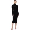Norma Kamali Womens Long Sleeve Turtleneck Dress to Midcalf(Black)