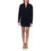 Norma Kamali Womens Oversized Bf Nk Shirt Shirred Bottom Mini Dress(Midnight)