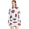 Norma Kamali Womens Oversized Bf Nk Shirt Shirred Bottom Mini Dress(Red Rose)