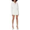 Norma Kamali Womens Oversized Bf Nk Shirt Shirred Bottom Mini Dress(Snow White)