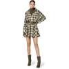 Norma Kamali Womens Super Oversized Bf Nk Shirt Flared Mini Dress(Bark Box Plaid)